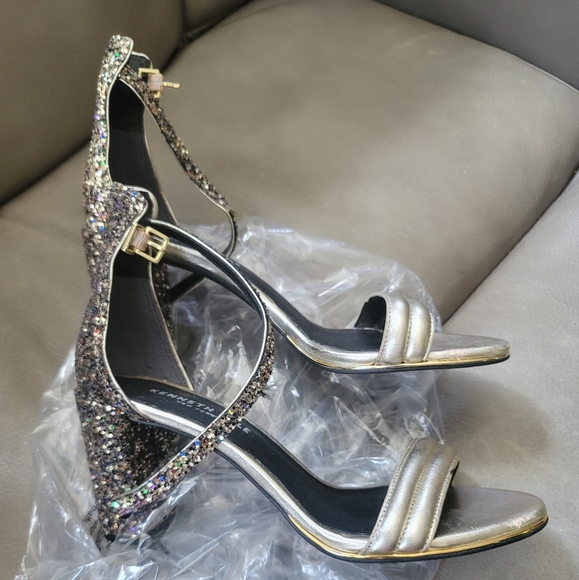 Kenneth Cole Metallic Ankle Strap Heels - Picture 4 of 4